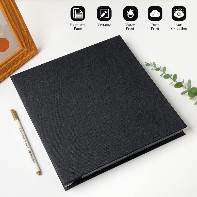 Spbapr Large Photo Album Self Adhesive Linen Cover Magnetic Scrapbook Album DIY Scrap Book 40 Black Sticky Pages for 3x5 4x6 5x7 8x10 Pictures with A Metal Pen - Image 2